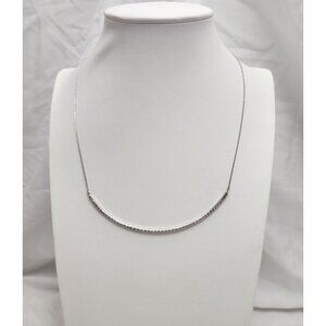 Unique 14K Karat Solid White Gold Designer Diamond Snake Chain Necklace 17" L